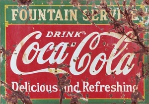 Metal Sign Vintage Rustic <b>Wall</b> Decor Rectangle Red Bottle Design Home Garage Living Room Art - Product Image 3