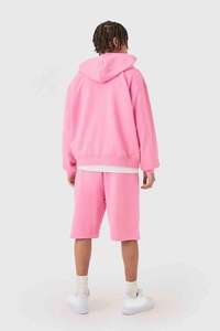 <b>Mens</b> Solid Heather Grey Custom Logo <b>Pullover</b> Hoodie and Matching Jogger Sweatpants Tracksuit OEM ODM Wholesale Apparel - Product Image 6
