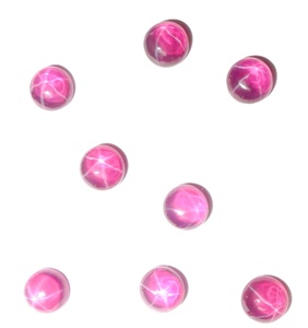 Rubis étoilé transparent rond 6x6 mm 1,5 carat, cabochon poli créé en laboratoire avec effet étoile à 6 branches pour la fabrication de bijoux - Product Image 6