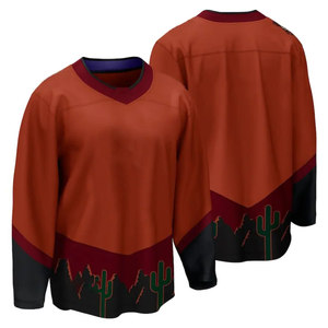 Camisetas de Hockey Sublimadas Personalizadas de Primera Calidad, Uniformes de Hockey sobre Hielo Unisex con Cordones, Transpirables, de Secado Rápido y Antibacterianos - Product Image 1