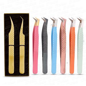 Pince à épiler à pointe en fibre diamantée bon marché pince à épiler à extension de cils individuelle avec emballage - Product Image 5