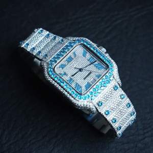 Reloj Mecánico de Lujo de Acero Inoxidable con Moissanita VVS, Cuadrado de 16mm, Estilo Hip Hop, Automático, Apto para Probador de Diamantes - Product Image 1