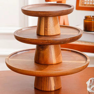 Support à gâteau rond en bois classique, populaire, durable, écologique, résistant à la chaleur, compatible lave-vaisselle, pour la cuisine domestique - Product Image 1