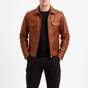 Breathable Lightweight Cow Hide Made <b>Men</b> Genuine <b>Leather</b> <b>Jacket</b> Hot Selling Fashion Trendy Look Genuine <b>jacket</b> for <b>men</b> - Product Image 3