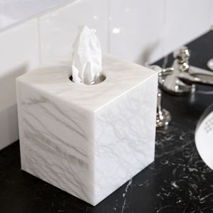 Caja de pañuelos decorativa de resina con diseño único para uso en el hogar moderno, dormitorio, cocina y baño, disponible a precio de mayoreo. - Product Image 1