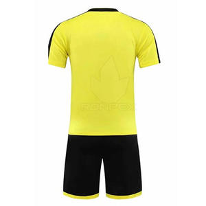 Conjunto de Camiseta y Pantalones Cortos de Fútbol para Hombre RONPEX, Amarillo y Negro, Cuello Redondo, Manga Corta, Absorbe la Humedad, Ajuste Atlético, para Todas las Temporadas - Product Image 2