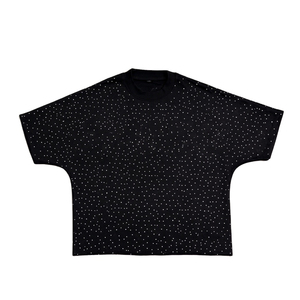 T-shirts surdimensionnés pour hommes avec strass, style streetwear, coupe ample, t-shirt d'été respirant en coton pour hommes - Product Image 1