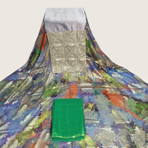 Tela Estampada Fransawi Dirac Negra y Morada de Lujo con Bordado de Lentejuelas para Vestidos de Fiesta Somalíes - Product Image 3