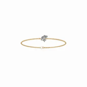 Women's Marquise Heart & Princess Cut Lab Grown Diamond 18K Yellow Gold Bracelet <b>Set</b> of 3 Pieces IGI Certified Trendy Style - Product Image 1