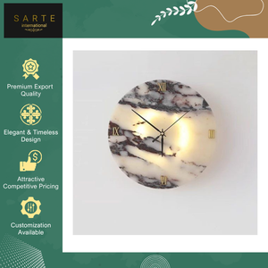 New Arrival Custom Design Handmade Antique Style Modern Living Room Home Decor Luxury Marble <b>Wall</b> <b>Clock</b> with Needle - Product Image 4