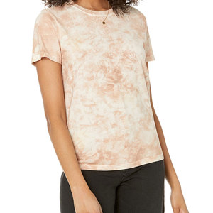 Camiseta Tie Dye al por Mayor para Mujer, 100% Algodón, Cuello Redondo, Logotipo OEM Personalizado, Diseño de Color Personalizado, Camiseta Tie Dye para Mujer - Product Image 1