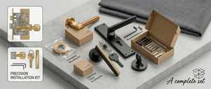 Modern <b>Door</b> Handles Minimalist Design Black Gold Finish Easy Installation Interior Hardware Home Office Ambidextrous Use Villa - Product Image 3