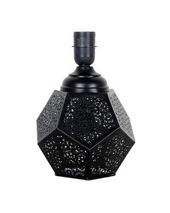 Black Metal Cutwork Table Lamp with Pleated Fabric Shade Modern Decorative Bedside Lamp for Living Room Bedroom Home Decor - Product Image 4