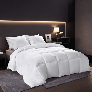 Funda de Edredón Extra Grande a Cuadros Blancos, Ultrasuave, de Lujo, Calidad Hotelera, Gruesa y Voluminosa para Dormitorios y Casas de Huéspedes - Product Image 1