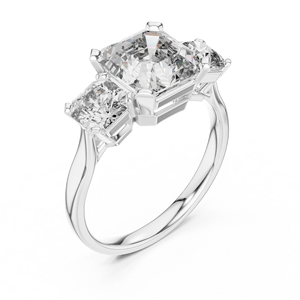 Anillo de Oro Blanco de 14K con Certificado GRA, Anillo Vintage con Diamante Cultivado en Laboratorio con Corte Octogonal Cuadrado, para Fiestas y Uso Diario - Product Image 4