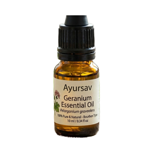 Aceite Esencial de Geranio, Aceite de Aromaterapia Puro y Natural para el Cuidado de la Piel y el Cabello, Alivio del Estrés, Calidad Premium por Ayursav - Product Image 1