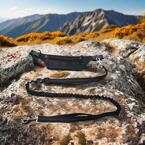 สายจูงสุนัขแบบแฮนด์ฟรีพร้อมกระเป๋าคาดเอวสำหรับวิ่งจ๊อกกิ้ง เชือกไนลอนคุณภาพสูง สายรัดปรับได้ทุกขนาด ซักมือได้ - Product Image 4