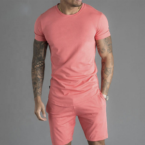 Casual wear comfortable clothing for sale Men Summer Set cotton summer outfit breathable soft fabric matching shirt and shorts - Product Image 4