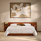 Minimalist Teak <b>Platform</b> <b>Bed</b> Queen and king Size Solid Wood <b>Frame</b> With Side Shelf Storage Bedroom Furniture - Product Image 6