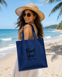 Eco Friendly Solid Blue Jute Tote <b>Bag</b> Double Handles Custom Logo Reusable Shopping <b>Bag</b> Promotional <b>Gift</b> for Wedding Party - Product Image 6
