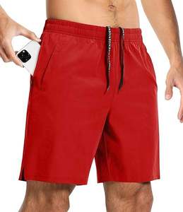 กางเกงขาสั้นออกกำลังกายสำหรับผู้ชาย ผ้าแห้งเร็ว น้ำหนักเบา มีกระเป๋าเทคโนโลยี พร้อมโลโก้ปักไหมพรม - Product Image 1