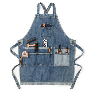 Professional <b>Bar</b> Worker Uniform Canvas Apron Genuine Leather Straps Lightweight Work Vest Adjustable <b>Utility</b> Pockets - Product Image 3