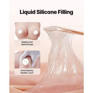 Prothèses mammaires en silicone réalistes à col haut, bonnet D, pour cosplay transgenre, drag queen, travestis - Ivoire - Product Image 4
