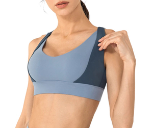 Sujetador deportivo de alto impacto personalizado con espalda cruzada, top corto transpirable para yoga, inalámbrico, acolchado, de secado rápido, ropa deportiva al por mayor para fitness - Product Image 3