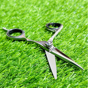 Stainless Steel Barber Scissors with <b>Mirror</b> Polish Finish Ultra Sharp Blade Tips and <b>Thinning</b> Feature Professional Hair Cutting - Product Image 1