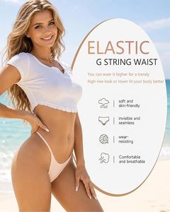 Women <b>Seamless</b> <b>Thong</b> Underwear Invisibly Designed Multi Color Options Spandex Nylon Jersey Fabric Machine Washable - Product Image 2