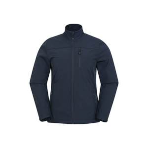 Veste polaire homme bleu marine thermosoudée, col montant, fermeture éclair, coupe-vent, décontractée, pour l'automne, coupe régulière, en polyester - Product Image 1
