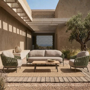 SILVA Modern Outdoor Rattan <b>Sofa</b> Set with UV-Resistant PE Woven Frame and High-Density Cushions for Courtyard Garden Use - Product Image 1
