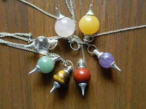Best Quality Natural Healing <b>Crystals</b> 7Chakra <b>Set</b> Of Reiki Ball Dowsing Pendulum wholesale pendulum For sale - Product Image 3