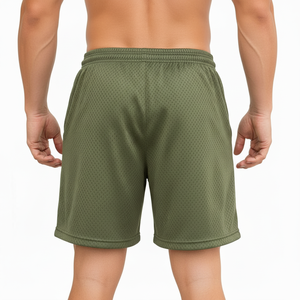 Shorts de course pour homme de couleur unie, respirants, en mesh, à séchage rapide, shorts de sport - Product Image 4