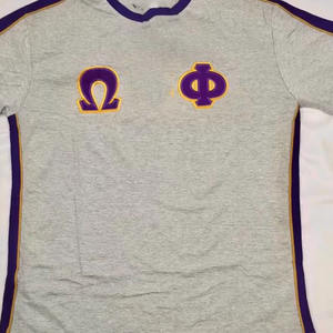 T-shirt Ringer en Chenille Omega pour Homme, Vêtements de Fraternité Personnalisés Greek Life, Écologique, Anti-UV, 100% Coton, Manches Courtes, Respirant - Product Image 6