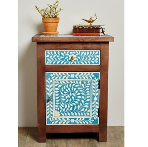 ILAHI's Eco-friendly Bone Inlay <b>Drawer</b> <b>Table</b> Agate Detailing Modern Design Three-layer Storage Portable Home Furniture Baptism - Product Image 2