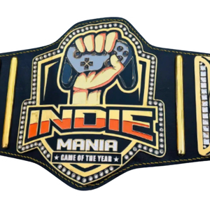 เข็มขัดแชมป์เกมแห่งปี Indie Mania สายหนังคุณภาพสูง ดีไซน์สำหรับเกมเมอร์ พร้อมแผ่นตัวอักษร 'CHAMP' ขนาดใหญ่ สำหรับนักสะสม - Product Image 5