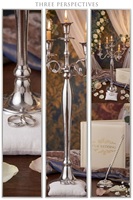 Candélabre porte-bougie en aluminium et laiton, or et argent, à cinq bras, pour table, décoration de Noël, mariage, maison, fait main