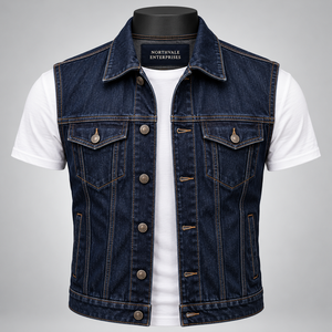 Trendy Washed Denim <b>Vests</b> with Timeless Appeal New Hot Selling Fashionable Casual Denim <b>Vest</b> for <b>Men</b> <b>Winter</b> - Product Image 4