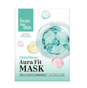[FROM THE SKIN] กลูตาไธโอน ออร่า ฟิต มาส์ก 25 มล. |   แผ่นมาส์กหน้าเพื่อผิวกระจ่างใสและชุ่มชื้น |   ผลิตภัณฑ์บำรุงผิวหน้าต่อต้านริ้วรอยสไตล์เกาหลี |   ทุกสภาพผิว - Product Image 1