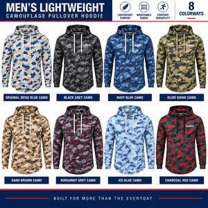 Wholesale Custom <b>Mens</b> Lightweight Camouflage Pullover Hoodie Moisture Wicking Outdoor Performance Hooded <b>Shirt</b> OEM Private Label - Product Image 5