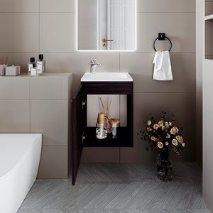 Wengue Integrated <b>Bathroom</b> <b>Vanity</b> with Sink and Faucet Premium <b>Vanities</b> Collection - Product Image 2