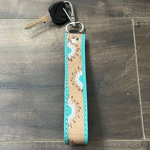 Porte-clés en cuir de vache véritable, design occidental à la mode, fait à la main, bracelet porte-clés, sangles pratiques pour portefeuille, sac à main, pochette, téléphone portable - Product Image 4