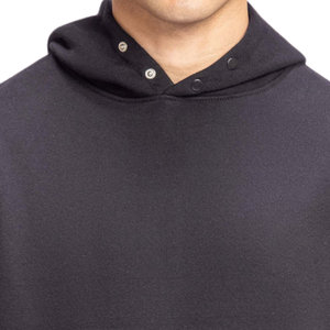 Sudadera con Capucha Negra para Hombre, Mezcla de Algodón Suave, Sudadera con Capucha de Felpa, Manga Larga, Corte Regular Informal, Bolsillo Delantero para Invierno - Product Image 5