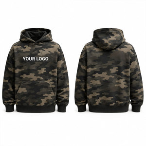 Sudadera con Capucha y Estampado de Camuflaje Personalizado para Hombre, Corte Regular, Estilo Casual, Logotipo con Transferencia Térmica, Bolsillo Delantero, Ropa de Otoño - Product Image 1