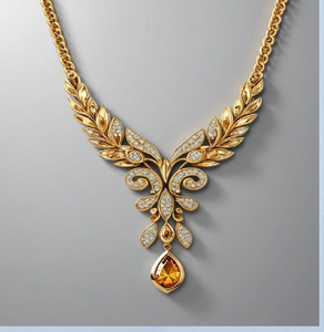 สร้อยคอทองคำสไตล์ร่วมสมัย ดีไซน์โค้งมนล้ำสมัย ประดับเพชรแบบพาเว่อย่างประณีต มีจำหน่ายในราคาขายส่ง - Product Image 2