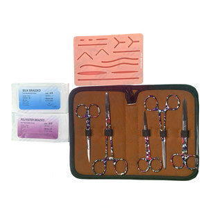 Kit de Práctica de Sutura Médica para Estudiantes de Medicina y Veterinaria, Materiales e Instrumentos de Sutura Médica de Acero Inoxidable - Product Image 1