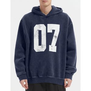 2025 Sudadera con capucha de lavado ácido de moda para hombres de gran tamaño etiqueta personalizada XL XS sudaderas Vintage características antiarrugas - Product Image 4
