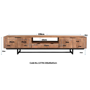 Planche latérale en bois moderne 2025 faite à la main Armoires de cuisine de qualité avec 4 portes, 1 tiroir et support en fer - Product Image 5