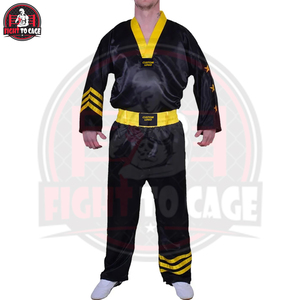 Produit de haute performance, qualité supérieure, service OEM, uniforme noir et jaune pour le taekwondo et les arts martiaux - Product Image 5